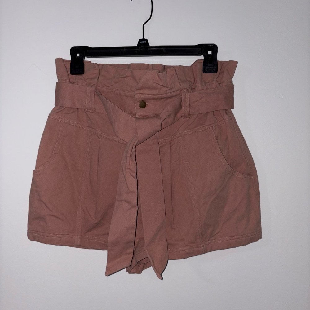 Tularosa Pink High Waist Shorts with Belt